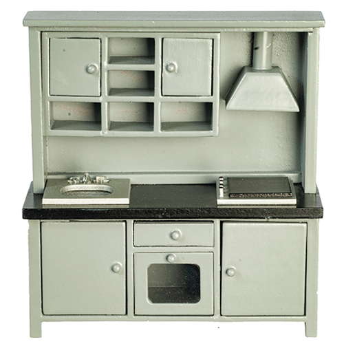 Sink Stove, Cabinet, Gray, Black